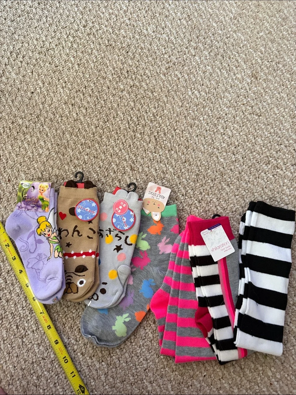Kids Multicolor Character & Stripe Socks Pack - Assorted Colors 7 pairs